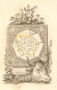 CREUSE département. Scarce antique map/carte by A.M. PERROT 1823 old