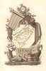 DOUBS département. Scarce antique map/carte by A.M. PERROT 1823 old