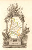 DRÔME département. Scarce antique map/carte by A.M. PERROT 1823 old