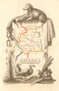 INDRE département. Scarce antique map/carte by A.M. PERROT 1823 old