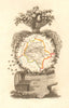 INDRE-ET-LOIRE département. Scarce antique map/carte by A.M. PERROT 1823