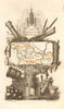 MOSELLE département. Scarce antique map/carte by A.M. PERROT 1823 old