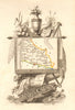 PAS-DE-CALAIS département. Scarce antique map/carte by A.M. PERROT 1823