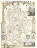 Bedfordshire antique hand-coloured county map by Thomas Moule c1840 old