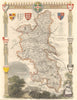 Buckinghamshire antique hand-coloured county map by Thomas Moule c1840 old