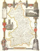 Cambridgeshire antique hand-coloured county map by Thomas Moule c1840 old