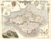 Isle of Wight antique hand-coloured map by Thomas Moule c1840 old