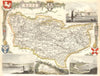 Kent antique hand-coloured county map by Thomas Moule c1840 old