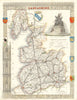 Lancashire antique hand-coloured county map by Thomas Moule c1840 old