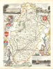Nottinghamshire antique hand-coloured county map by Thomas Moule c1840 old