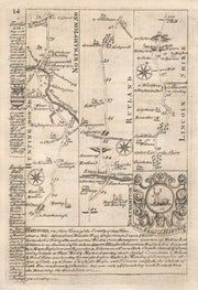 Stilton-Stamford-Great Casterton-Colsterworth road map by OWEN & BOWEN 1753