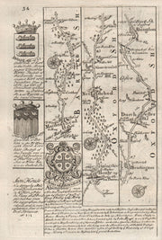 Maidenhead-Henley on Thames-Dorchester-Abingdon OWEN/BOWEN road map 1753