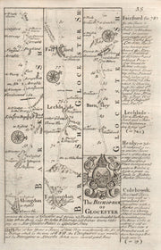 Abingdon-Faringdon-Lechlade on Thames-Fairford-Barnsley OWEN/BOWEN road map 1753