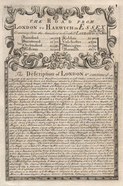 The Road from London to Harwich in Essex. The Description of London cont'd 1753