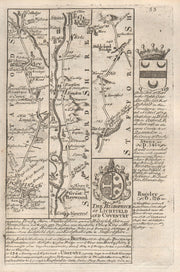 Lichfield-Rugeley-Great Haywood-Barlaston-Stableford OWEN/BOWEN road map 1753