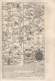 Chester-Hawarden-Northop Hall-Denbigh-Conwy road map by OWEN & BOWEN 1753