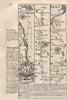 Beaumaris-Holyhead road strip map by J. OWEN & E. BOWEN 1753 old antique