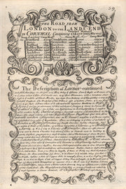 The Road from London to the Lands-End. The Description of London cont'd 1753