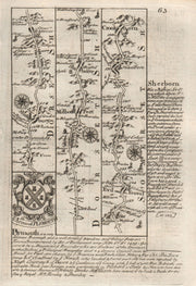 Shaftesbury-Milborne Port-Sherborne-Yeovil-Crewkerne OWEN/BOWEN road map 1753