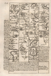 Millbrook-Looe-Fowey-Tywardreath-Tregony road map by J. OWEN & E. BOWEN 1753