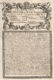 The Road from London to New Haven. The Description of London - continued 1753