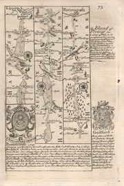 Liphook-Petersfield-Hambledon-Portsmouth road map by J. OWEN & E. BOWEN 1753