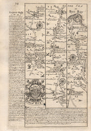 Lamberhurst-Flimwell-Newenden-Beckley-Rye road map by J. OWEN & E. BOWEN 1753
