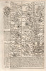 Bridgwater-Willett-Dulverton road strip map by J. OWEN & E. BOWEN 1753 old