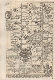 Marlborough-Devizes-Trowbridge-Chilcompton-Wells road map by OWEN & BOWEN 1753