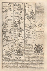 Stony Stratford-Northampton-Brixworth-Market Harborough OWEN/BOWEN road map 1753