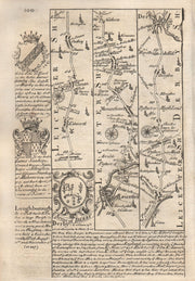 Great Glen-Leicester-Loughborough-Kegworth-Derby road map by OWEN & BOWEN 1753