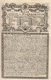 The Road from London to Flamborough. The Description of London - continued 1753