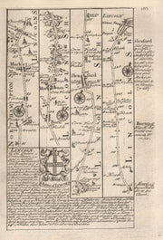 Market Deeping-Thurlby-Morton-Sleaford-Lincoln road map by OWEN & BOWEN 1753