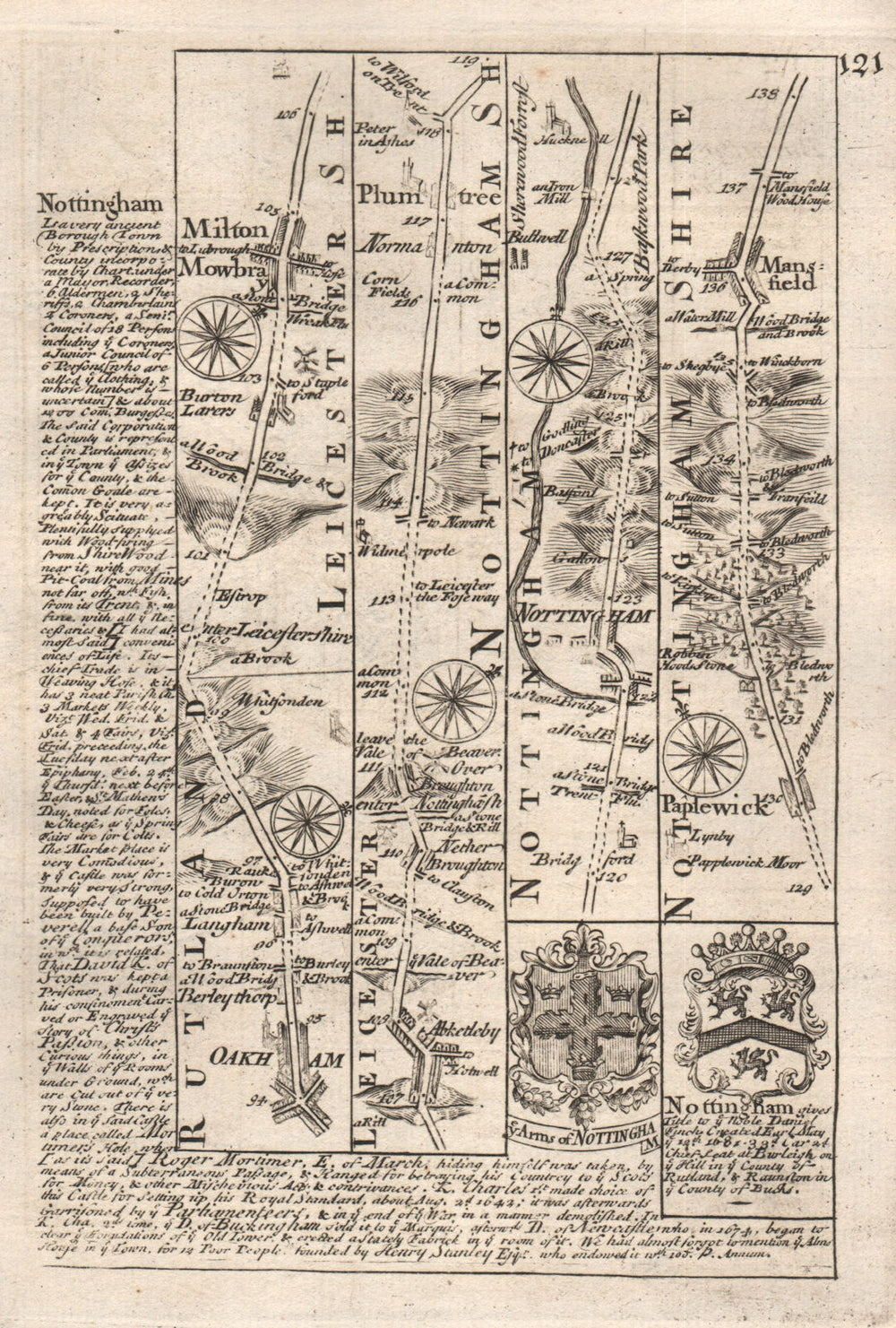 Oakham-Melton Mowbray-Plumtree-Nottingham-Mansfield OWEN/BOWEN road map 1753