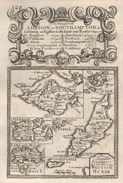 'Smaller Islands in the British Ocean' Isle of Wight Man Scilly. BOWEN 1753 map