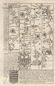 Downton-Cranborne-Blandford Forum-Dorchester-Weymouth OWEN/BOWEN road map 1753
