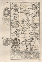 Martock-West Chinnock-Crewkerne-Frampton-Weymouth road map by OWEN & BOWEN 1753