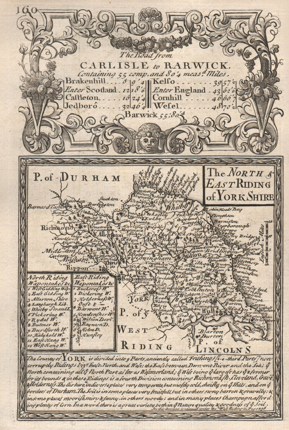 'North & East Riding of York-Shire'. County map by OWEN & BOWEN. Yorkshire 1753