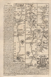 Chester-Wrexham-Ruabon-Selattyn-Llanfyllin road map by OWEN & BOWEN 1753