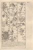 Cardiff-Caerphilly road strip map by J. OWEN & E. BOWEN 1753 old antique