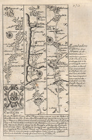 Llanarth-Aberarth-Llanrhystud-Aberystwyth-Talybont OWEN/BOWEN road map 1753