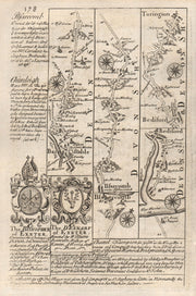 Barnstaple-Ilfracombe-Bideford-Torrington road map by J. OWEN & E. BOWEN 1753