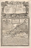 'A Map of Cornwall'. County map by J. OWEN & E. BOWEN 1753 old antique