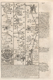 Bury St Edmunds-Stowmarket-Needham Market-Ipswich OWEN/BOWEN road map 1753