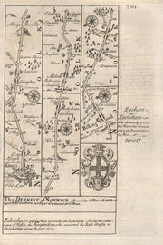 King's Lynn-Gaywood-Gayton-Mileham-Billingford road map by OWEN & BOWEN 1753