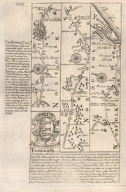 Norwich-Thurton-Thorpe-St Olaves-Great Yarmouth road map by OWEN & BOWEN 1753