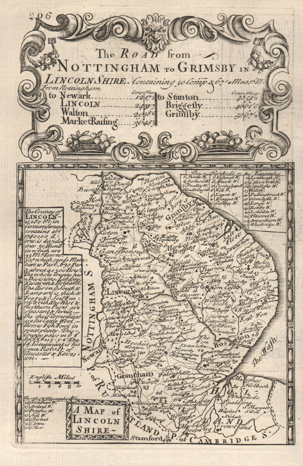 'A Map of Lincoln Shire'. County map by J. OWEN & E. BOWEN. Lincolnshire 1753