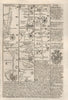 Oxford-Deddington-Banbury road strip map by J. OWEN & E. BOWEN 1753 old