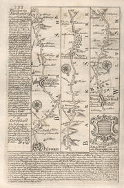Oxford-Abingdon-Great Shefford-Hungerford road map by J. OWEN & E. BOWEN 1753