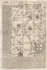 York-Tadcaster-Leeds road strip map by J. OWEN & E. BOWEN 1753 old antique